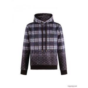 LOUIS VUITTON 25 SSチェックグラデーション長袖パーカーゆったりタイプ