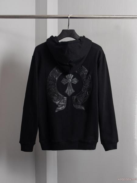 Chrome Heartsクローハート貼り布馬蹄刺繍フードコート 0