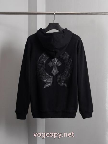 Chrome Heartsクローハート貼り布馬蹄刺繍フードコート 4
