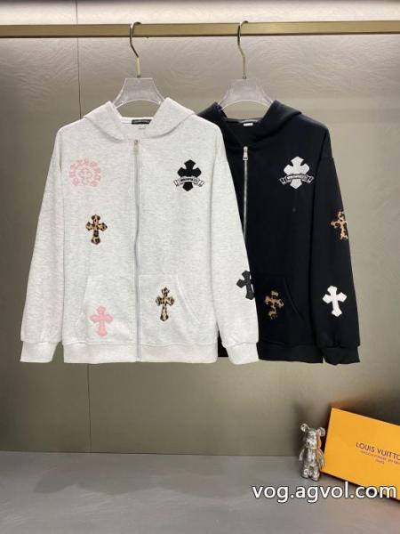 Chrome Heartsクローハートクロス刺繍ファスナーカーディガンコート 0 