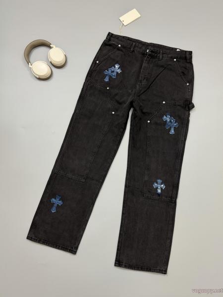 Chrome Hearts/クローハートウッドパンツ星空のレザージーンズ男女 0 