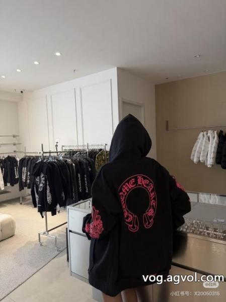 Chromehearts/クローハートクラシックロングブルーの馬蹄ファスナーカーディガンジャケットプリント帽パーカー男女同型 0