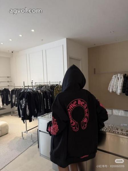 Chromehearts/クローハートクラシックロングブルーの馬蹄ファスナーカーディガンジャケットプリント帽パーカー男女同型 2