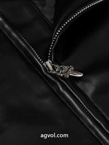 CHROME HEARTS/クローハートスタンドネックアーム宝剣刺繍レザージャケット 2