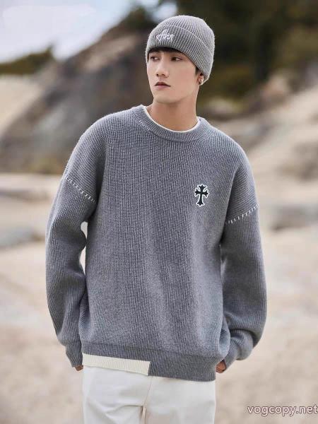 CHROME HEARTS/クロノハート26 SS新作ジャカードゆったりワイド版秋冬ニット長袖ヘッダーセーター 0 