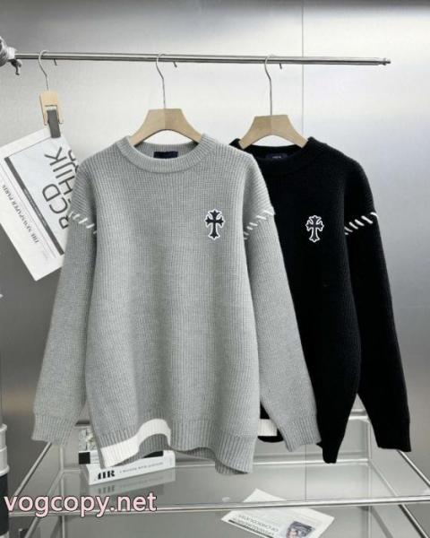 CHROME HEARTS/クロノハート26 SS新作ジャカードゆったりワイド版秋冬ニット長袖ヘッダーセーター 5 