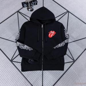 Chrome Heartsクローハート×ローリングストーン連名赤舌連帽パーカージップコート