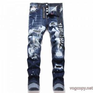 DSQUARED 2 2026新型軽量贅沢落書き乞食カップル水洗ストレッチジーンズ