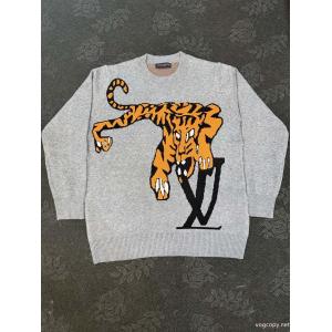 Louis Vuittonルイ・ヴィトン26 ss LVクラシックロゴジャカード下山虎カップルニットクルーネックセーター