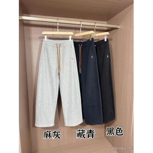Ralph Lauren-ラフローレン刺繍奥粒絨毯厚手曲げ刀ワイドパンツ男女同型